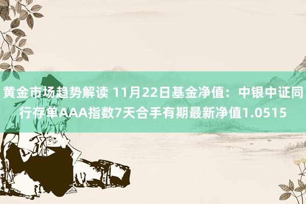 黄金市场趋势解读 11月22日基金净值：中银中证同行存单AAA指数7天合手有期最新净值1.0515