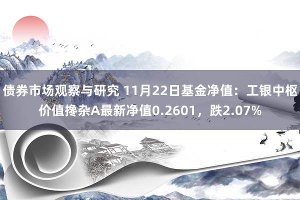   债券市场观察与研究 11月22日基金净值：工银中枢价值搀杂A最新净值0.2601，跌2.07%