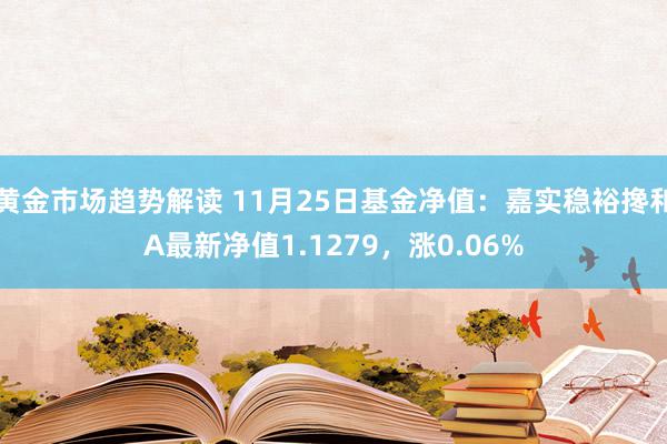 黄金市场趋势解读 11月25日基金净值：嘉实稳裕搀和A最新净值1.1279，涨0.06%