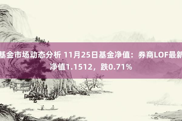   基金市场动态分析 11月25日基金净值：券商LOF最新净值1.1512，跌0.71%