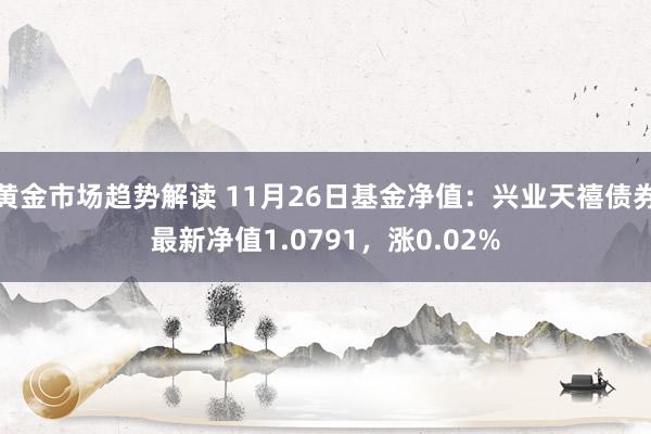 黄金市场趋势解读 11月26日基金净值：兴业天禧债券最新净值1.0791，涨0.02%